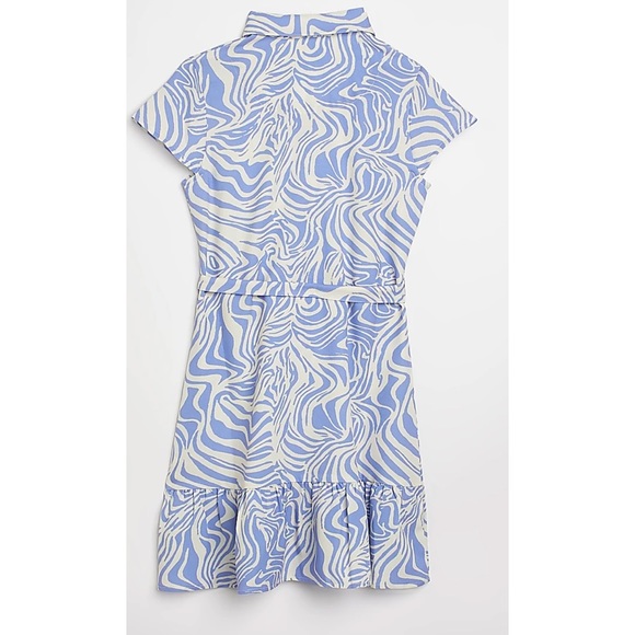 River Island Girls Blue Marble Shirt Dress NWT - Picture 2 of 5